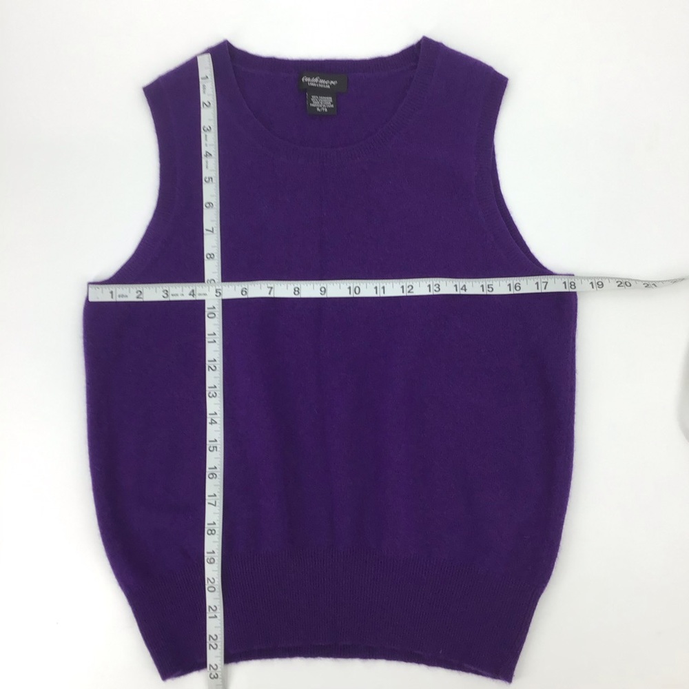 Lord and Taylor Purple Cashmere Sleeveless Sweater - Picture 6 of 7